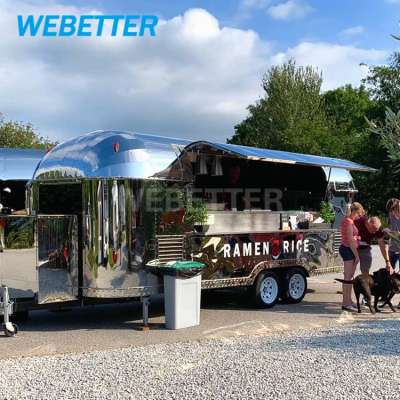 WEBETTER stainless steel concession food truck mobile food trailers, burger/pizza/coffee/ice cream cart trailer for sale europe