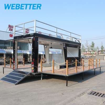 Customized high quality mobile catering trailer two story food truck